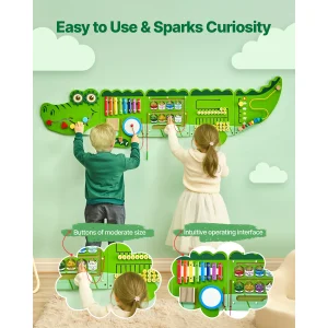 9-Activities Crocodile Busy Board for Kids